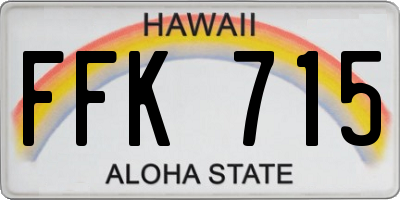 HI license plate FFK715
