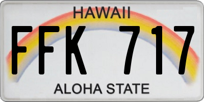 HI license plate FFK717