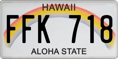 HI license plate FFK718