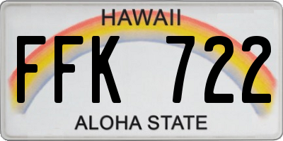 HI license plate FFK722