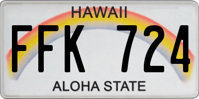 HI license plate FFK724