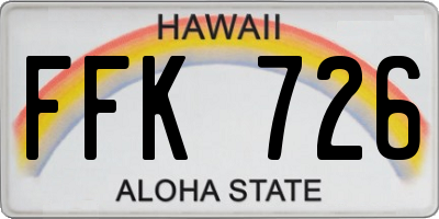 HI license plate FFK726