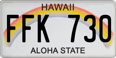 HI license plate FFK730
