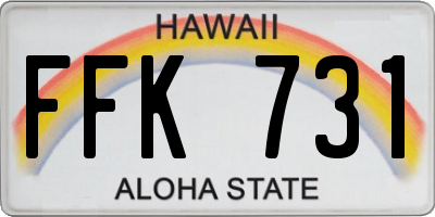 HI license plate FFK731