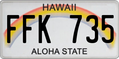 HI license plate FFK735