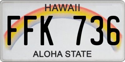 HI license plate FFK736