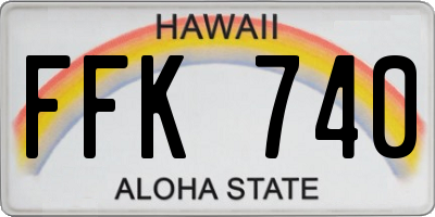 HI license plate FFK740