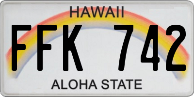 HI license plate FFK742