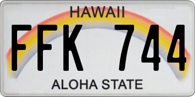 HI license plate FFK744