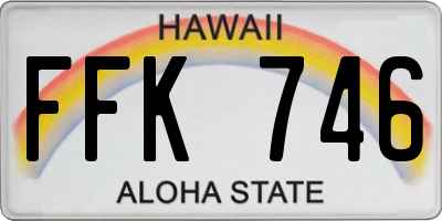 HI license plate FFK746