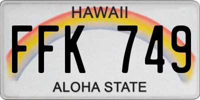 HI license plate FFK749