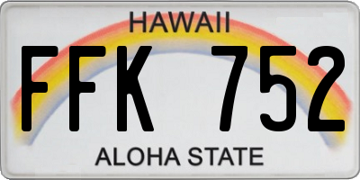 HI license plate FFK752