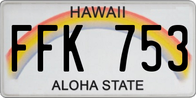 HI license plate FFK753
