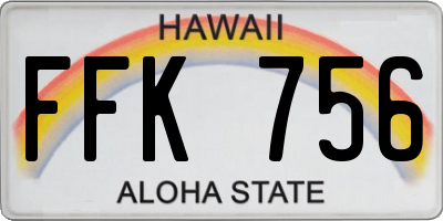 HI license plate FFK756
