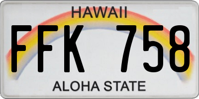 HI license plate FFK758