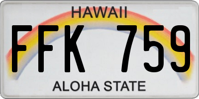HI license plate FFK759