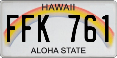 HI license plate FFK761