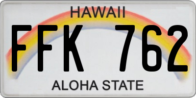 HI license plate FFK762
