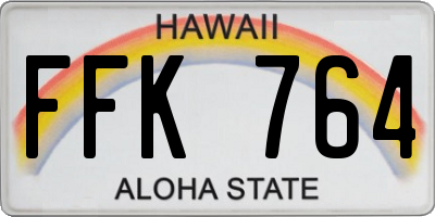 HI license plate FFK764
