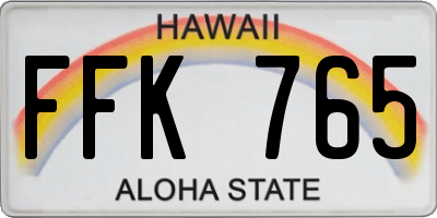 HI license plate FFK765