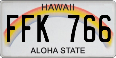 HI license plate FFK766