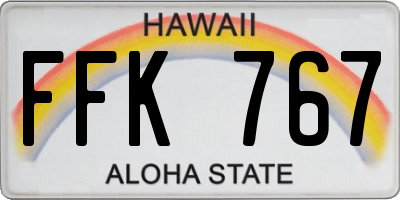 HI license plate FFK767