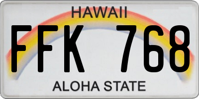 HI license plate FFK768
