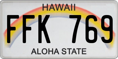 HI license plate FFK769