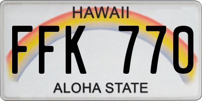 HI license plate FFK770