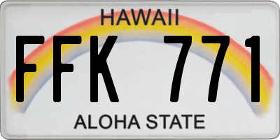 HI license plate FFK771