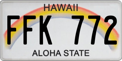 HI license plate FFK772