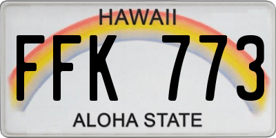 HI license plate FFK773