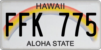 HI license plate FFK775