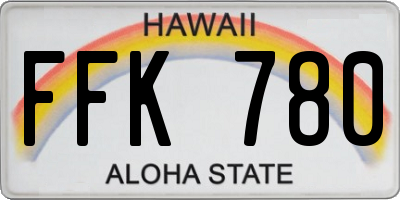 HI license plate FFK780