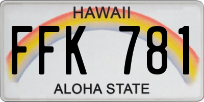 HI license plate FFK781