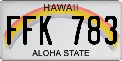 HI license plate FFK783