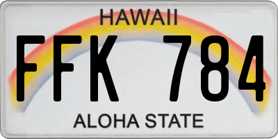HI license plate FFK784