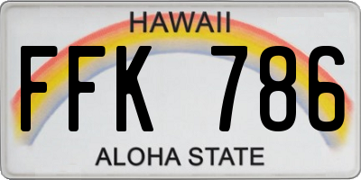 HI license plate FFK786
