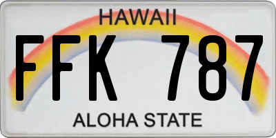HI license plate FFK787