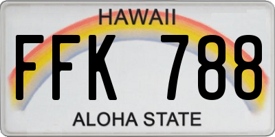 HI license plate FFK788