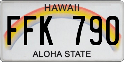 HI license plate FFK790