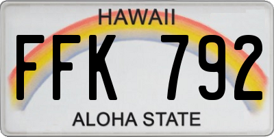 HI license plate FFK792