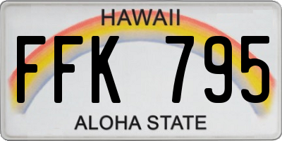 HI license plate FFK795