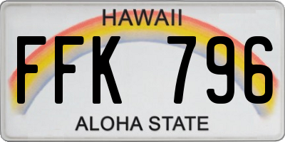 HI license plate FFK796