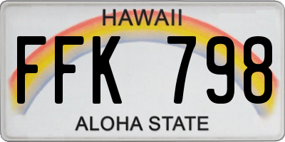 HI license plate FFK798