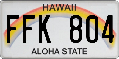 HI license plate FFK804