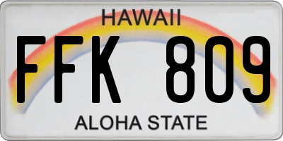HI license plate FFK809