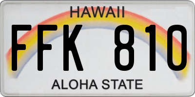 HI license plate FFK810