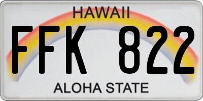 HI license plate FFK822