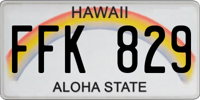 HI license plate FFK829